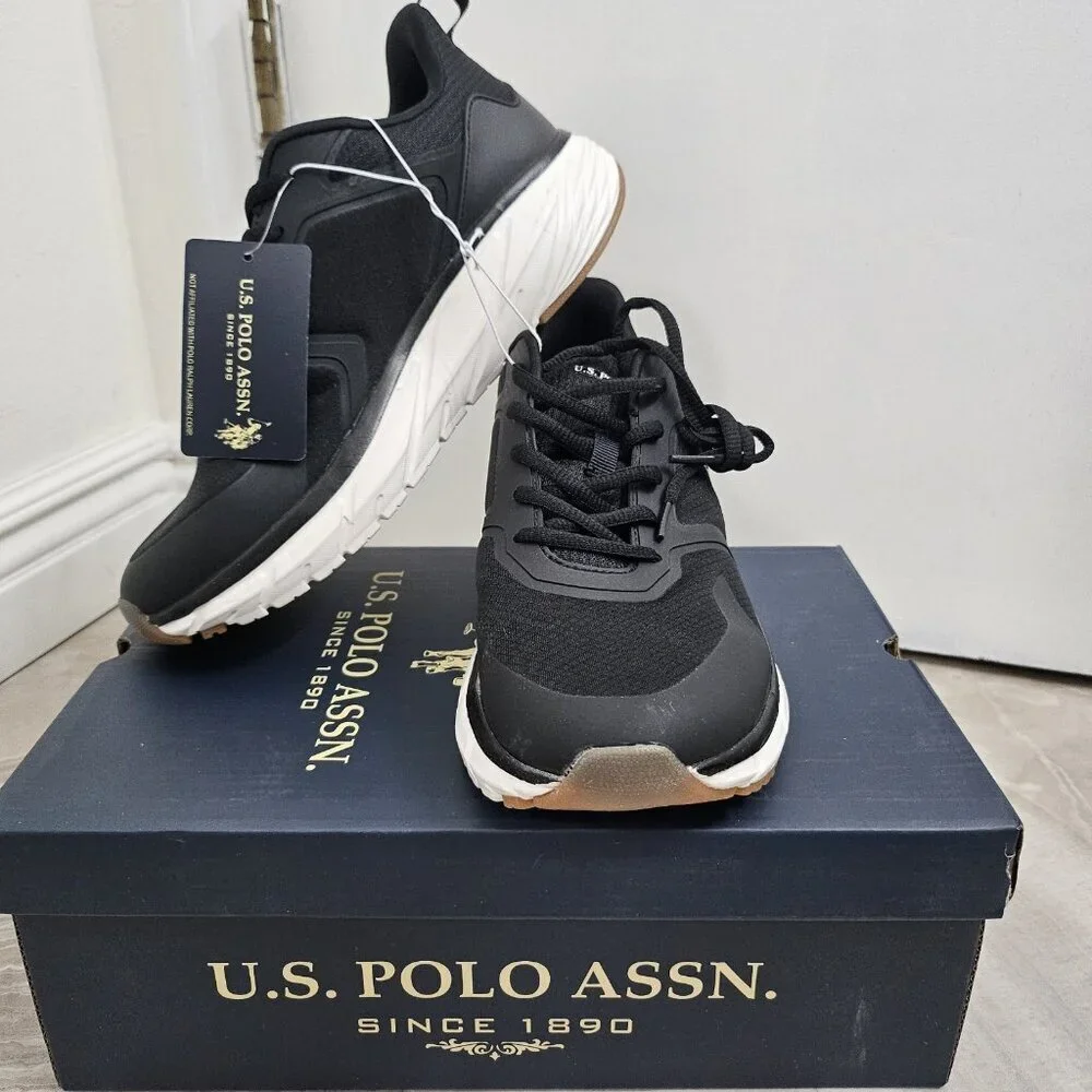 New U.S. Polo Assn. Tread Women's Gum Rener Golden Black Athletic Shoes Size 10 - Picture 1 of 9